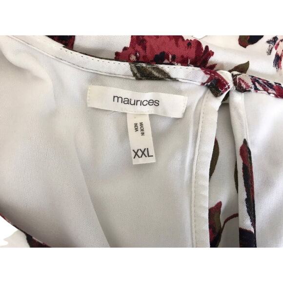 Maurices Dress Womens Size XXL White Floral Sleeveless Lined Keyhole Crew Neck - Picture 8 of 12